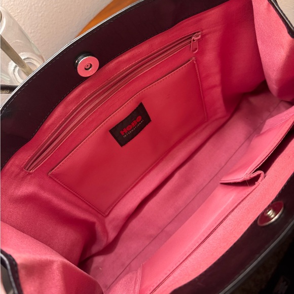 Vintage Hobo Black Leather Tote Bag - Picture 6 of 7